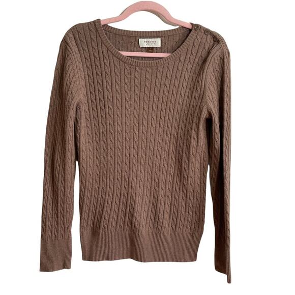 Sonoma Sweaters - Sonoma Brown Cable Knit Pullover Sweater
